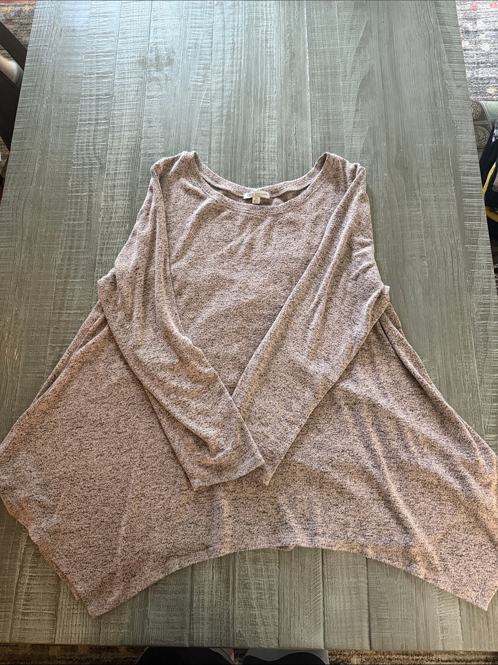 Green Envelope Mauve Heather Long Sleeve Scoop Tunic